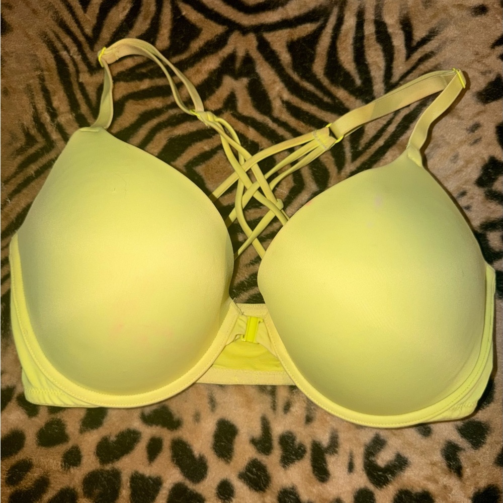 PINK Victoria's Secret Neon Yellow Racerback Bra